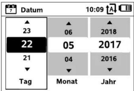 7 Datum 10:09 A III ▲ 23 06 2018 22 05 2017 21 04 2016 ▼ Tag Monat Jahr