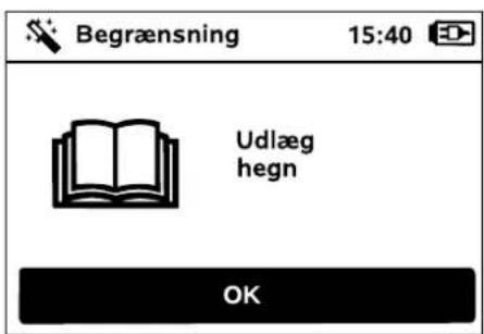 Begrænsning 15:40 Udlæg hegn OK