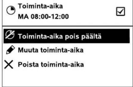 Toiminta-aika MA 08:00-12:00 Toiminta-aika pois päältä Muuta toiminta-aika Poista toiminta-aika
