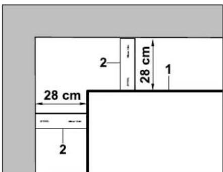 28 cm 28 cm 1 2 2