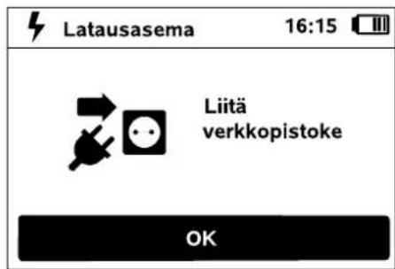 Latausasema 16:15 Liitä verkkopistoke OK