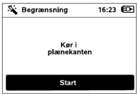 Begrænsning 16:23 Kør i plænekanten Start