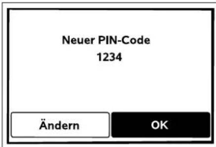 Neuer PIN-Code 1234 Ändern OK