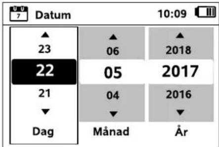 7 Datum 10:09 ▲ 23 22 21 Dag ▲ 06 05 04 Månad ▲ 2018 2017 2016 År