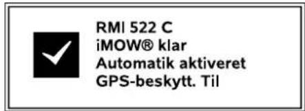 RMI 522 C iMOW® klar Automatik aktiveret GPS-beskytt. Til