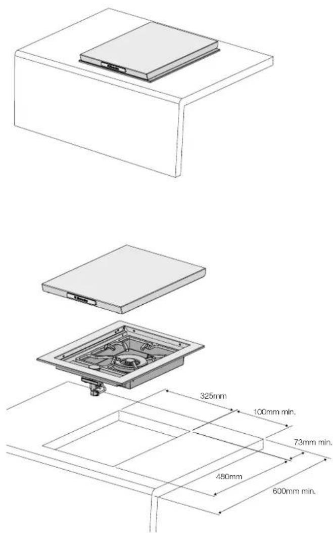 Technical diagram showing a device's internal structure with dimensional annotations in millimeters.