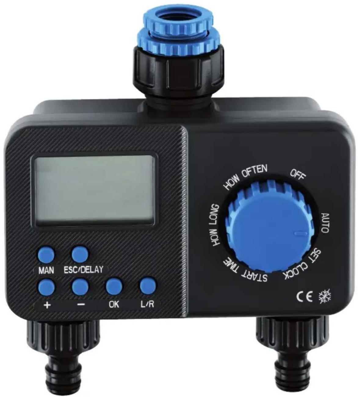 MAN ESC/DELAY + - OK L/R HOW OFTEN OFF SET CLOCK START TIME AUTO HIGH LONG CE