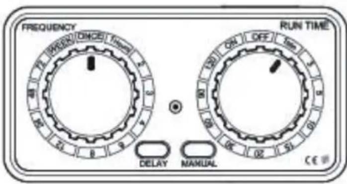 FREQUENCY WORK/DINCE/TIME RUN TIME ON OFF 90 120 5 R 90 02 51 C E