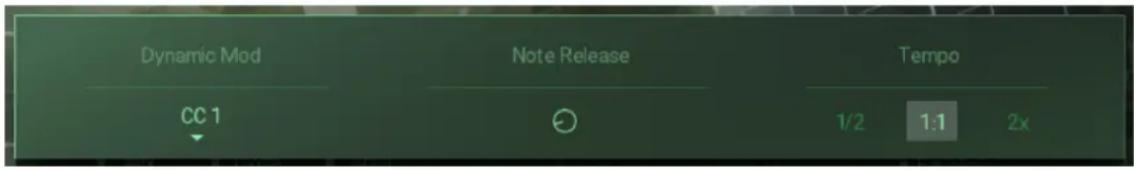 Dynamic Mod Note Release Tempo CC 1 1/2 1:1 2x