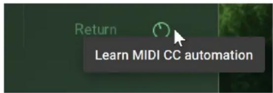 Return Learn MIDI CC automation