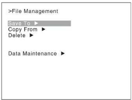 >File Management Save To ▶ Copy From ▶ Delete ▶ Data Maintenance ▶