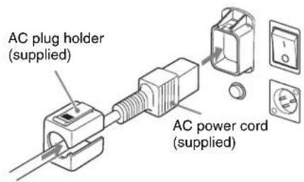 AC plug holder (supplied) AC power cord (supplied)
