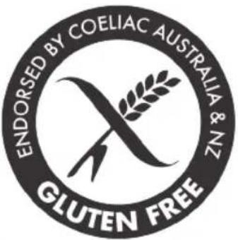 ENDORSED BY COELIAC AUSTRALIA & NZ GLUTEN FREE