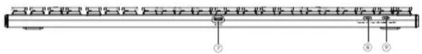 Technical diagram of a mechanical assembly with numbered components labeled ①, ②, and ③.