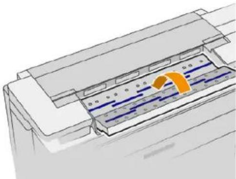 HP PageWide XL 3950 - Rengør scannerens glasplade (kun MFP) - 3