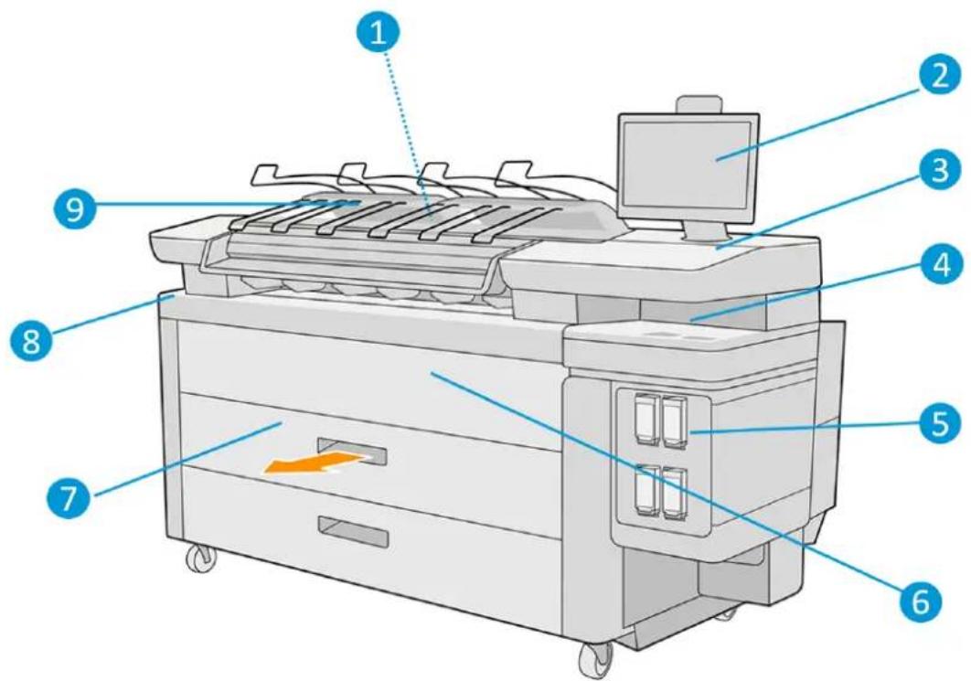 HP PageWide XL 3950 - Visning forfra - 1