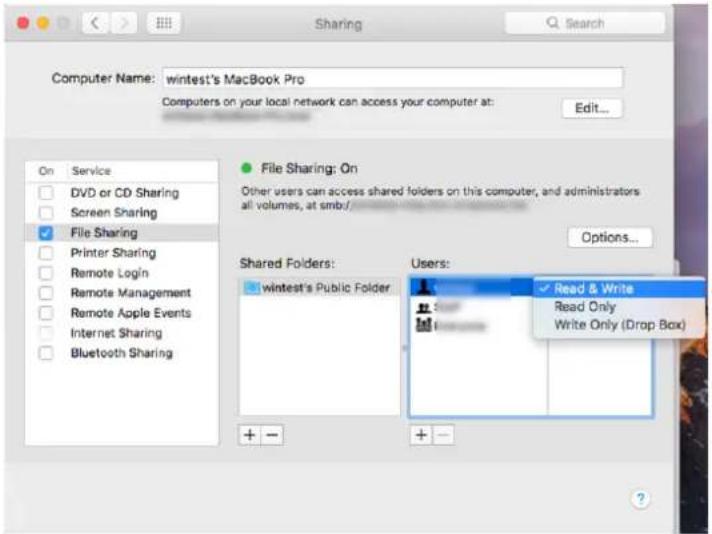 HP PageWide XL 3950 - Eksempel: Opret en netværksmappe under MAC OS - 3