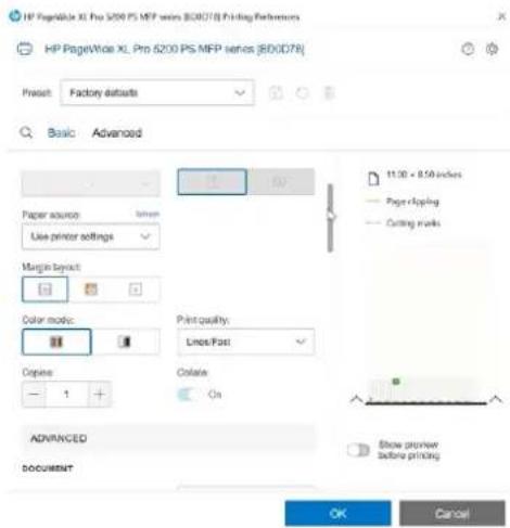 HP PageWide XL 3950 - Kontroller og ændr indstillinger for hoveddriveren - 3