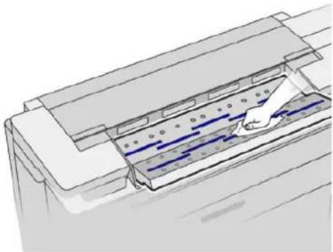 HP PageWide XL 3950 - Rengør scannerens glasplade (kun MFP) - 2