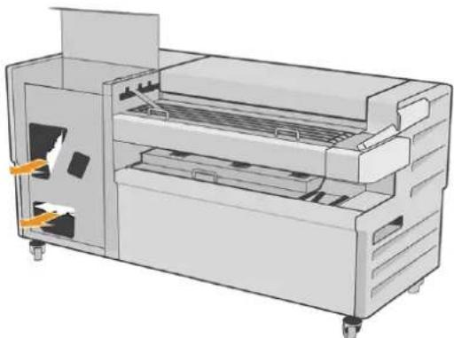 HP PageWide XL 3950 - Papirstop i stien til krydsfalse (kun HP F40-foldemaskine) - 4