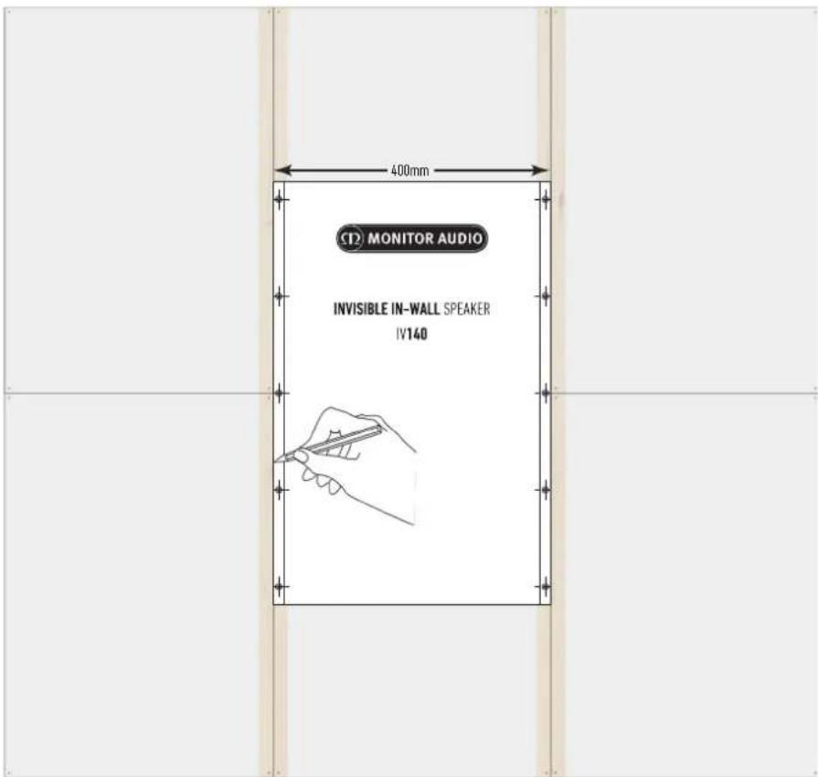 400mm MONITOR AUDIO INVISIBLE IN-WALL SPEAKER IV140