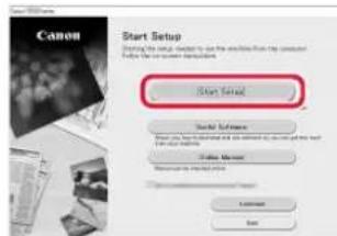 CANON Pixma G5040 - Fare clic su Avvia impostazione (Start Setup). - 1