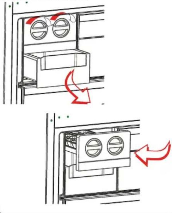 Diagram showing airflow or ventilation changes in a shared air conditioner unit, with red arrows indicating direction of airflow.