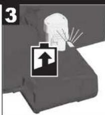 Illustration of a device with a warning symbol and arrows, no readable text or symbols present