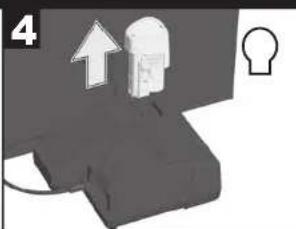 3D diagram of a mechanical component with an arrow and a lightbulb symbol, no readable text or labels present