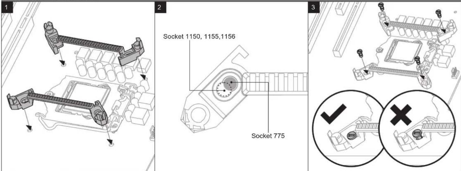 1 2 Socket 1150, 1155,1156 3 Socket 775