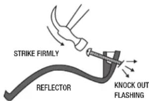 STRIKE FIRMLY REFLECTOR KNOCK OUT FLASHING