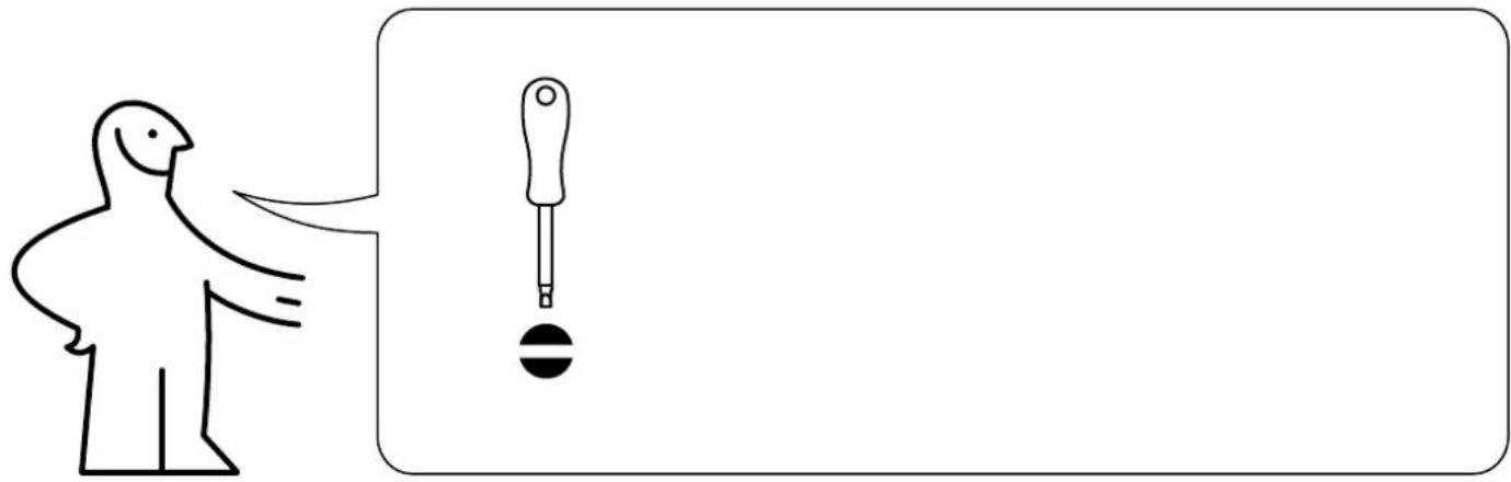 Diagram showing a person gesturing toward a dropper with an exclamation mark, likely illustrating a warning or alert scenario.