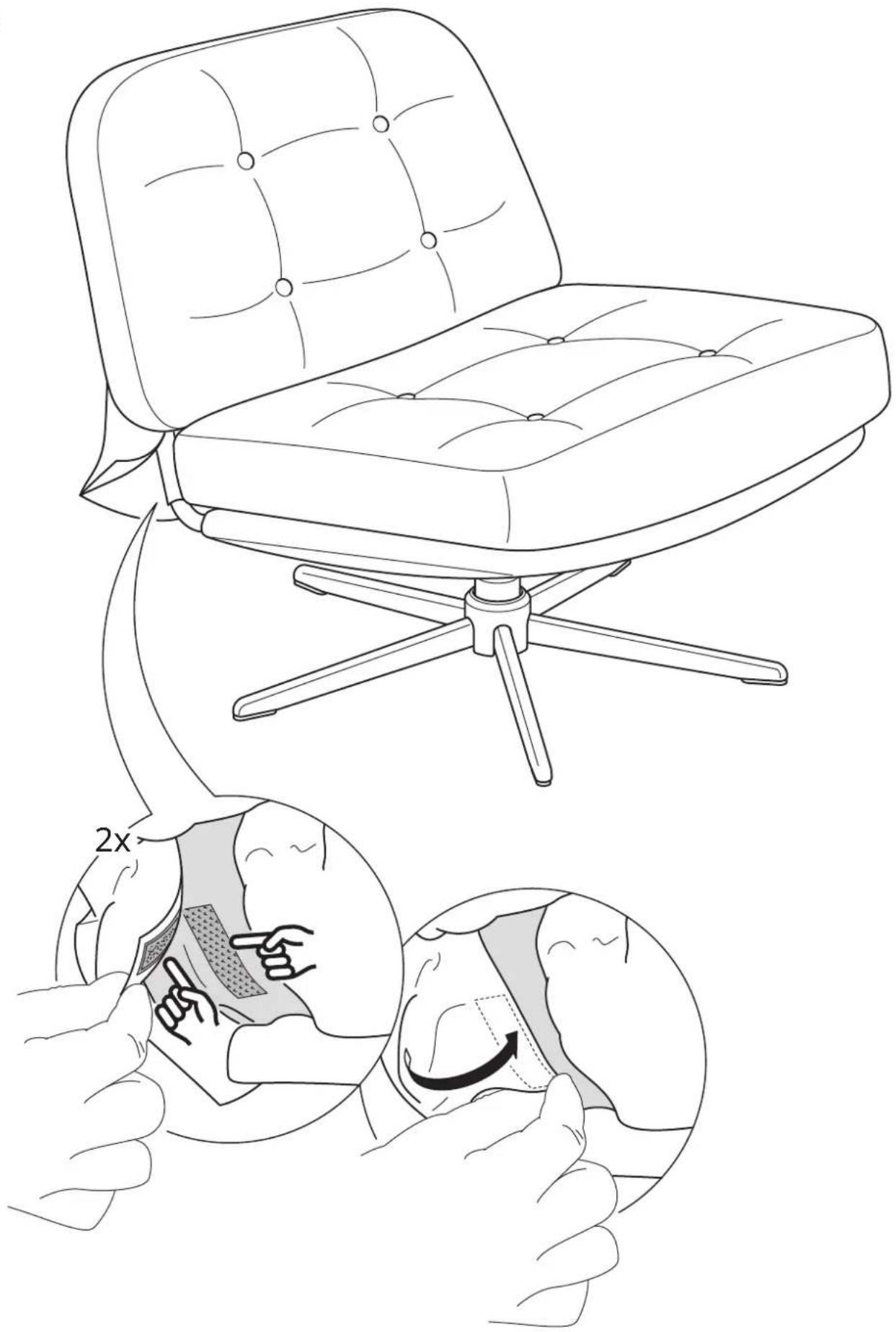Diagram illustrating a 2x increase in usage of a device on an office chair, showing step-by-step change.