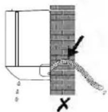 Diagram showing a pipe or pipe dissection with labeled components and an arrow indicating direction, alongside a cross symbol.