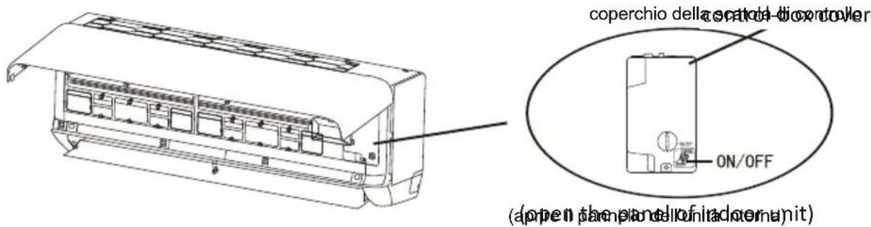 coperchio della scotia-dioontroller ON/OFF (open the panel of inverter unit)