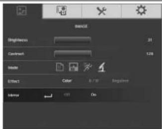 Magnitude Brightness Contrast Impact Effect Color 0 / 50 Magnitude Interfer Off On