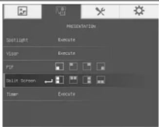 PRESENTATION Spotlight Execute Vlog Execute PIP Split Screen Timer Execute
