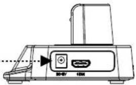 Technical diagram of a printer with labeled ports and indicator lights