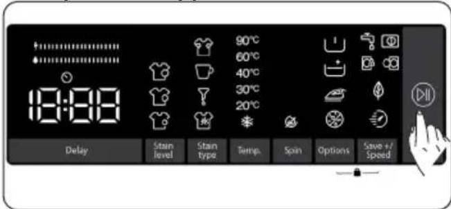 18:00 90°C 60°C 40°C 30°C 20°C Delay Stain level Stain type Temp. Spin Options Save +/- Speed