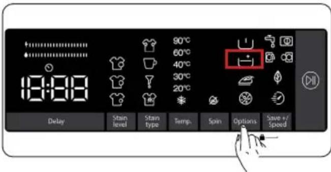 90°C 60°C 40°C 30°C 20°C Delay Stain level Stain type Temp. Spin Options Save +/- Speed