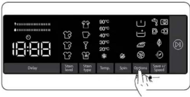 18:00 Delay Stain level Stain type Temp. Spin Options Save +7 Speed