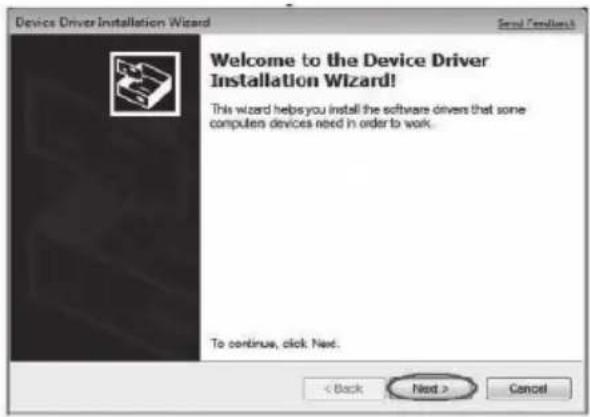 Device Driver Installation Wizard Welcome to the Device Driver Installation Wizard! This wizard helps you install the software drives that some computer devices need in order to work. To continue, click Next. < Back Next > Cancel