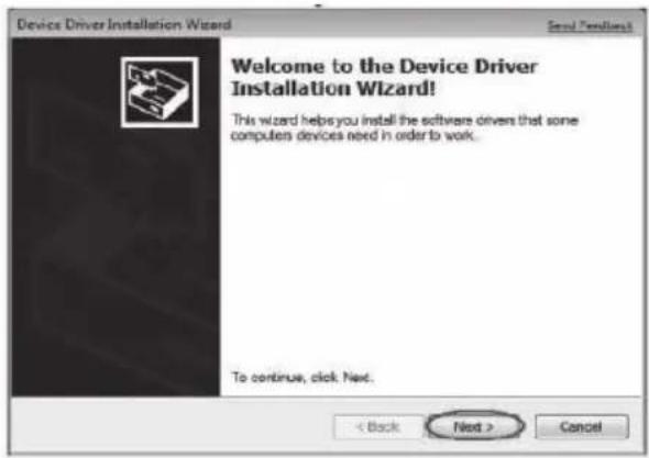 Device Driver Installation Wizard Welcome to the Device Driver Installation Wizard! This wizard helps you install the software drives that some computer devices need in order to work. To continue, click Next. < Back Next > Cancel