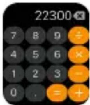 22300 7 8 9 ÷ 4 5 6 × 1 2 3 - 0 . = +