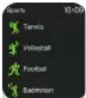 Sports 10:06 Tennis Volleyball Football Badminton