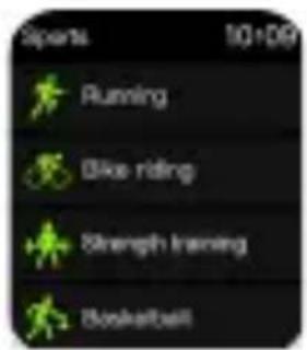 Sports 10:09 Running Dike riding Strength training Basketball