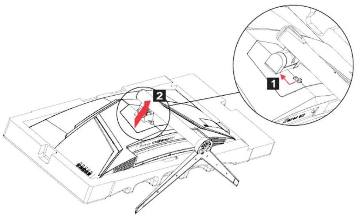 Technical diagram of a device with labeled parts and a magnified inset showing component details