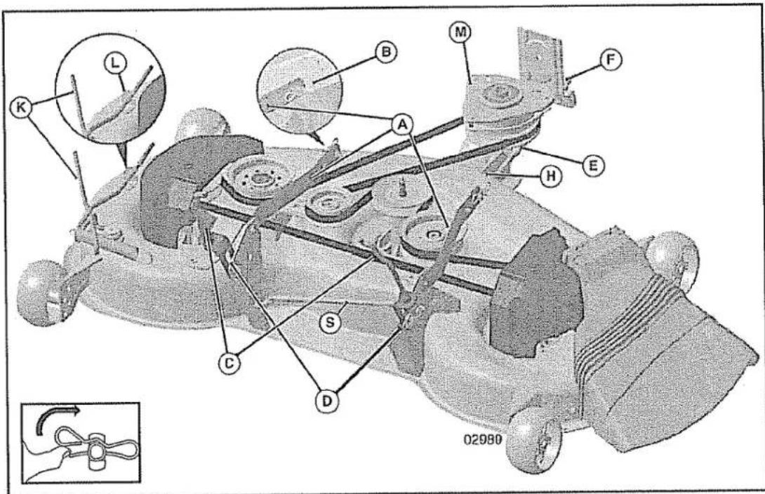 Technical diagram of an aircraft fuselage with labeled parts and a close-up inset showing the cable connection.