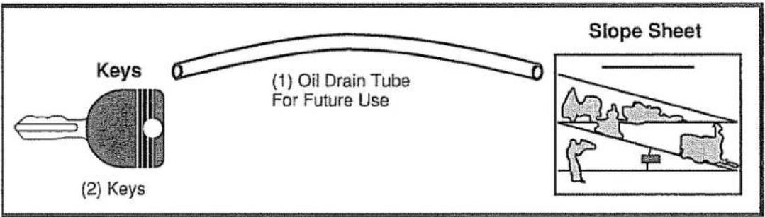 Keys (2) Keys (1) Oil Drain Tube For Future Use Slope Sheet