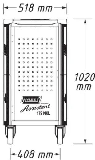 518 mm HAZET Assistent 179 NXL 408 mm 1020 mm